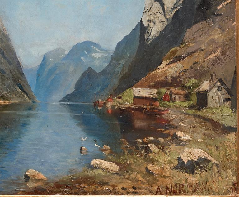 Adelsteen Normann, Fjordlanskap med fiskeby.