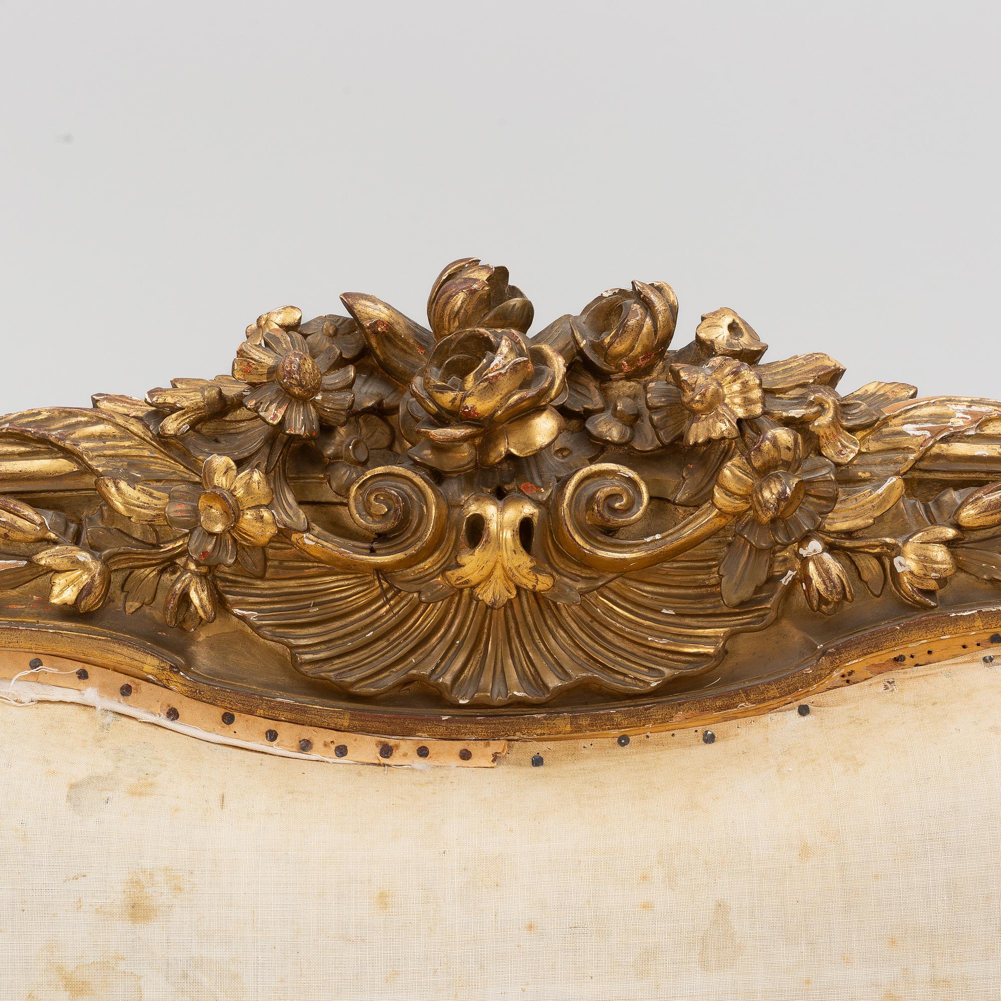 A Rococo style sofa, later part of the 19th century.