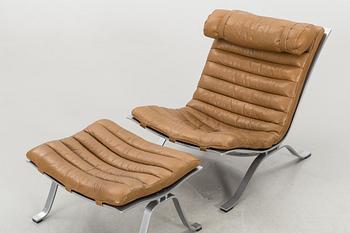 An Arne Norell "Ari" easychair and stool later part of the 20th century.