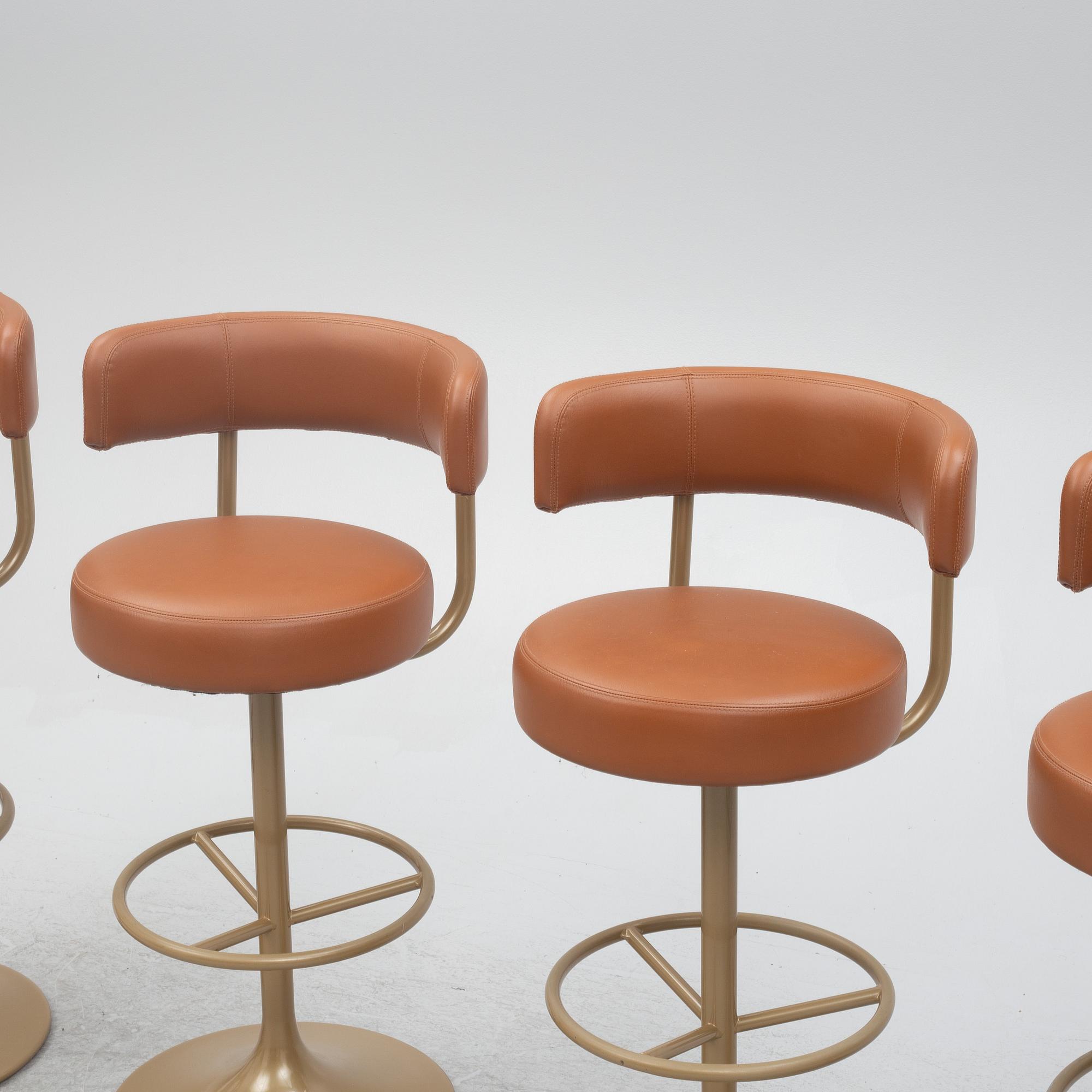 Börje Johanson, four 'Jupiter' bar stools, Johanson Design, second half of the 20th century.