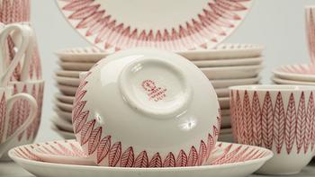 KAFFESERVIS, "Salix", Stig Lindberg 24 delar, porslin.