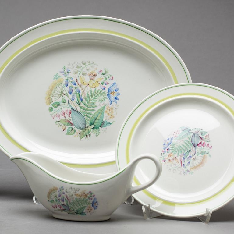 STIG LINDBERG, servis, 39 delar, "Frösö", Gustavsberg flintporslin, 1950-tal.