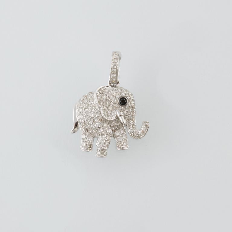 HÄNGE, 18K vitguld med 101 briljantslipade diamanter, 0.58 ct. Vikt 2,8 gram.