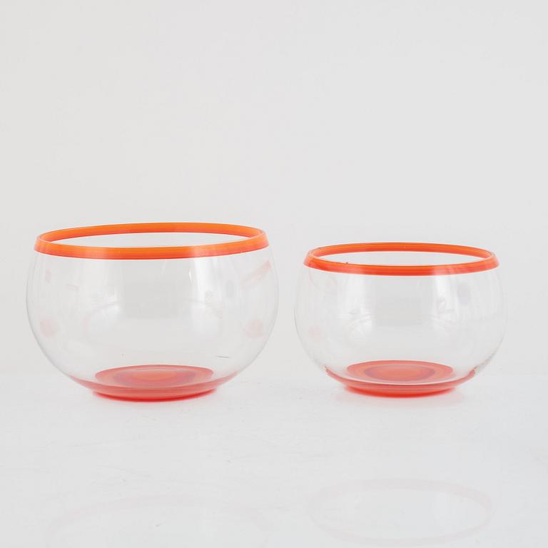 Catti Åsélius Lidbeck, 20 pieces of a "Mitt i prick" glass service from Gullaskruf, Sweden, 1960's.