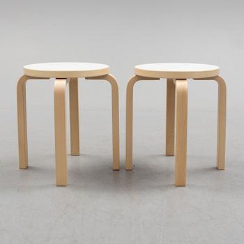 Two Alvar Aalto 'Model 60' stool, for Artek, Finland.