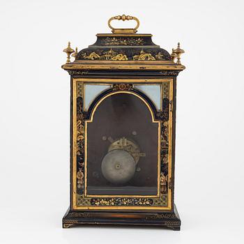 A Swedish late Baroque japanned bracket clock, first part of the 19th century.