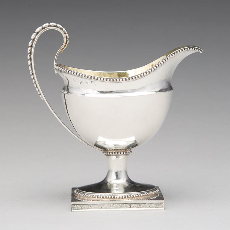 A Swedish late Gustavian parcel-gilt silver cream-jug, mark of Petter Eneroth, Stockholm 1791.