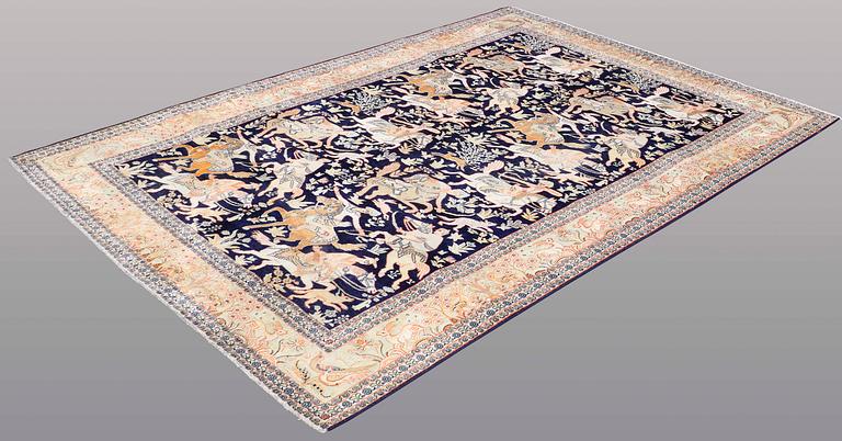 A RUG, Figural silke Kashmir, ca 263 x 179 cm.