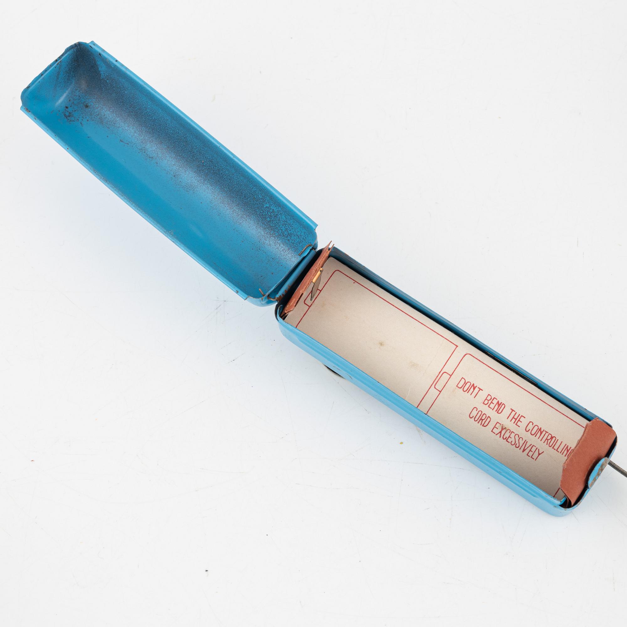 Nine toy cars, mostly Dinky toys.