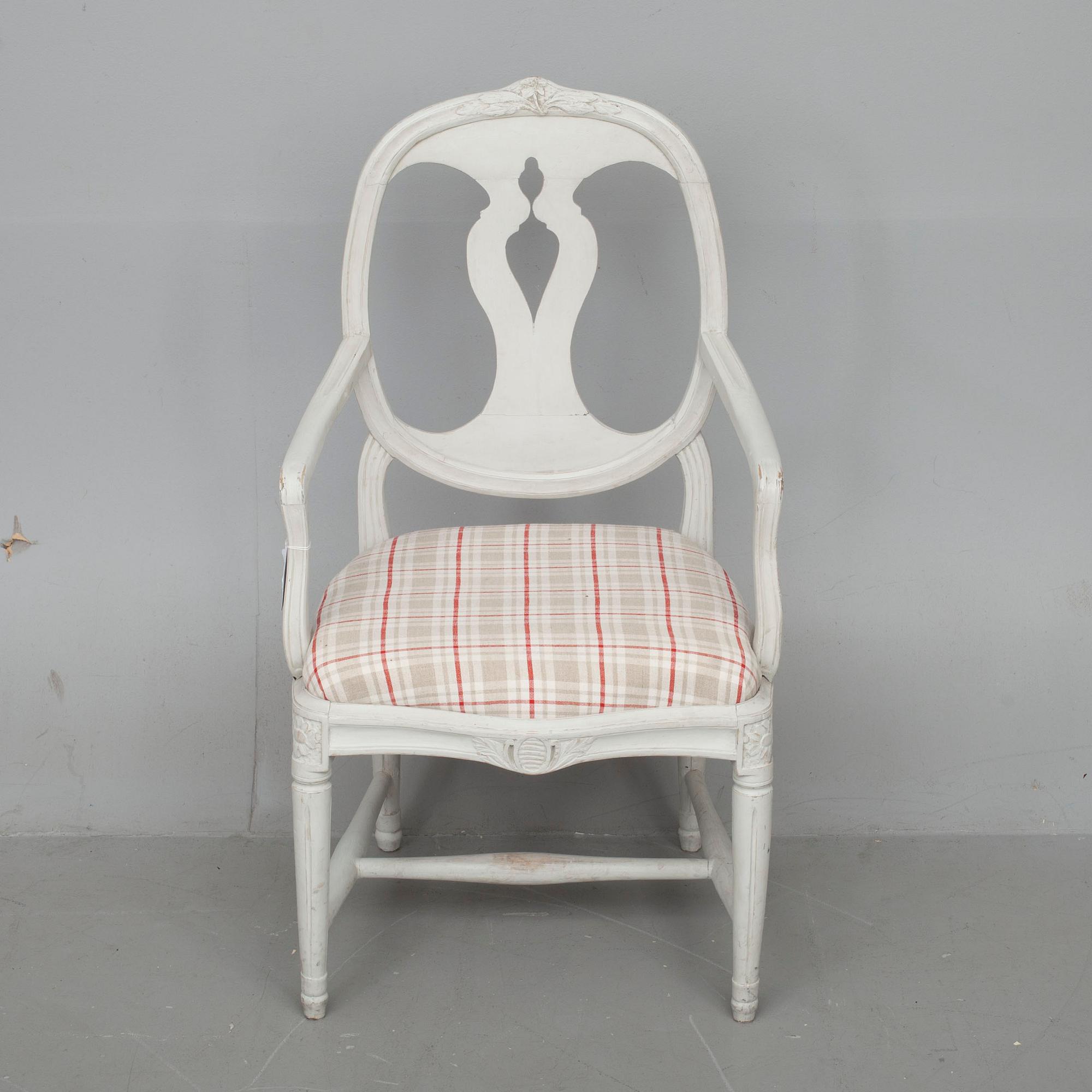 KARMSTOL, gustaviansk, omkring 1800.