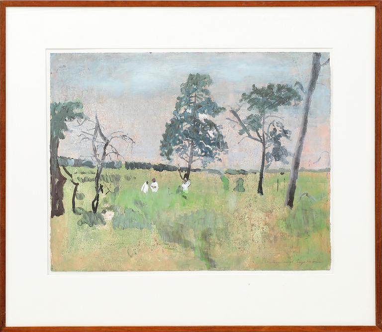 Helmtrud Nyström, mixed media signed.