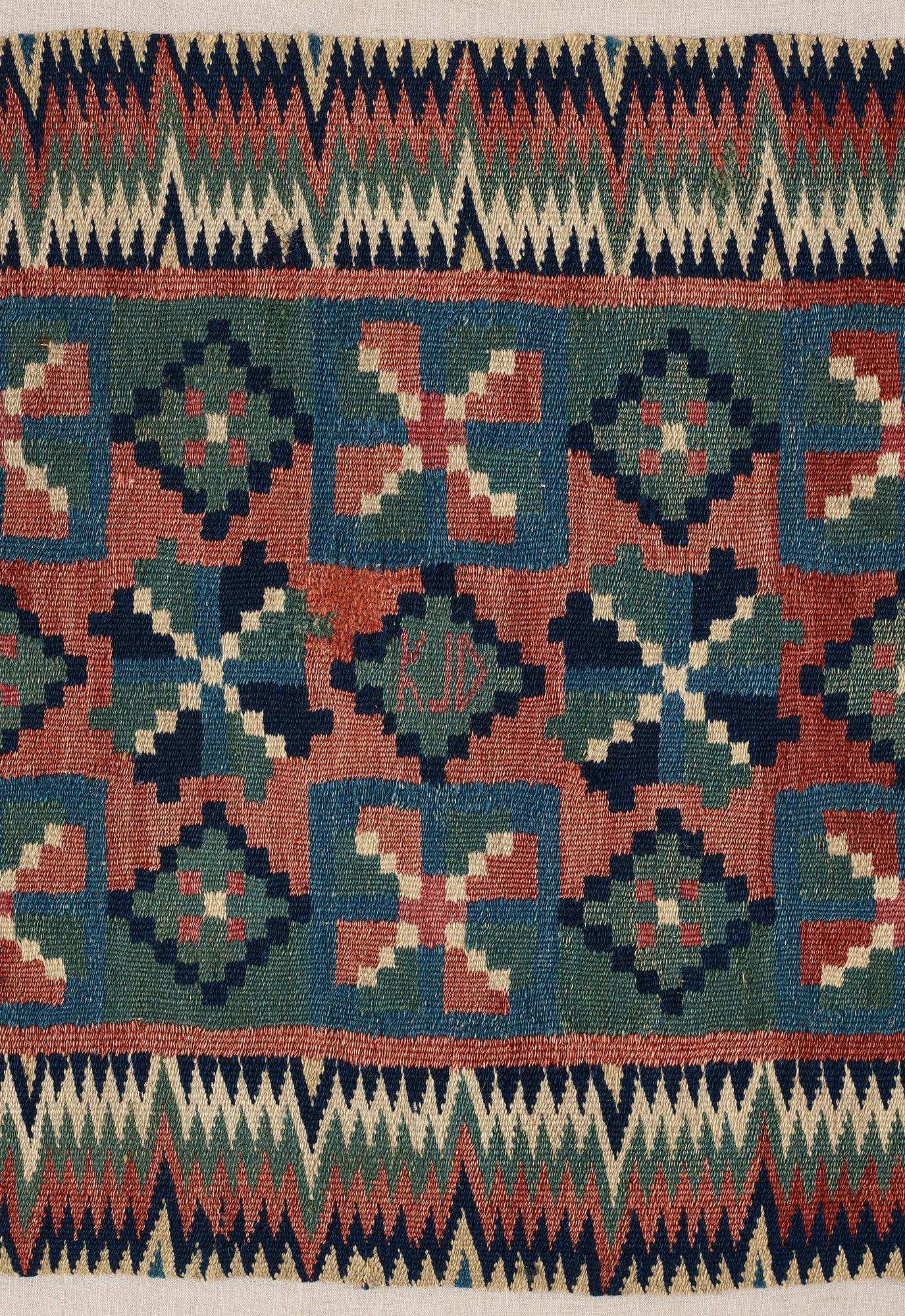 ÅKDYNA, rölakan, "Åttabladsstjärnor", ca 46,5 x 104 cm, Skåne omkring 1800.