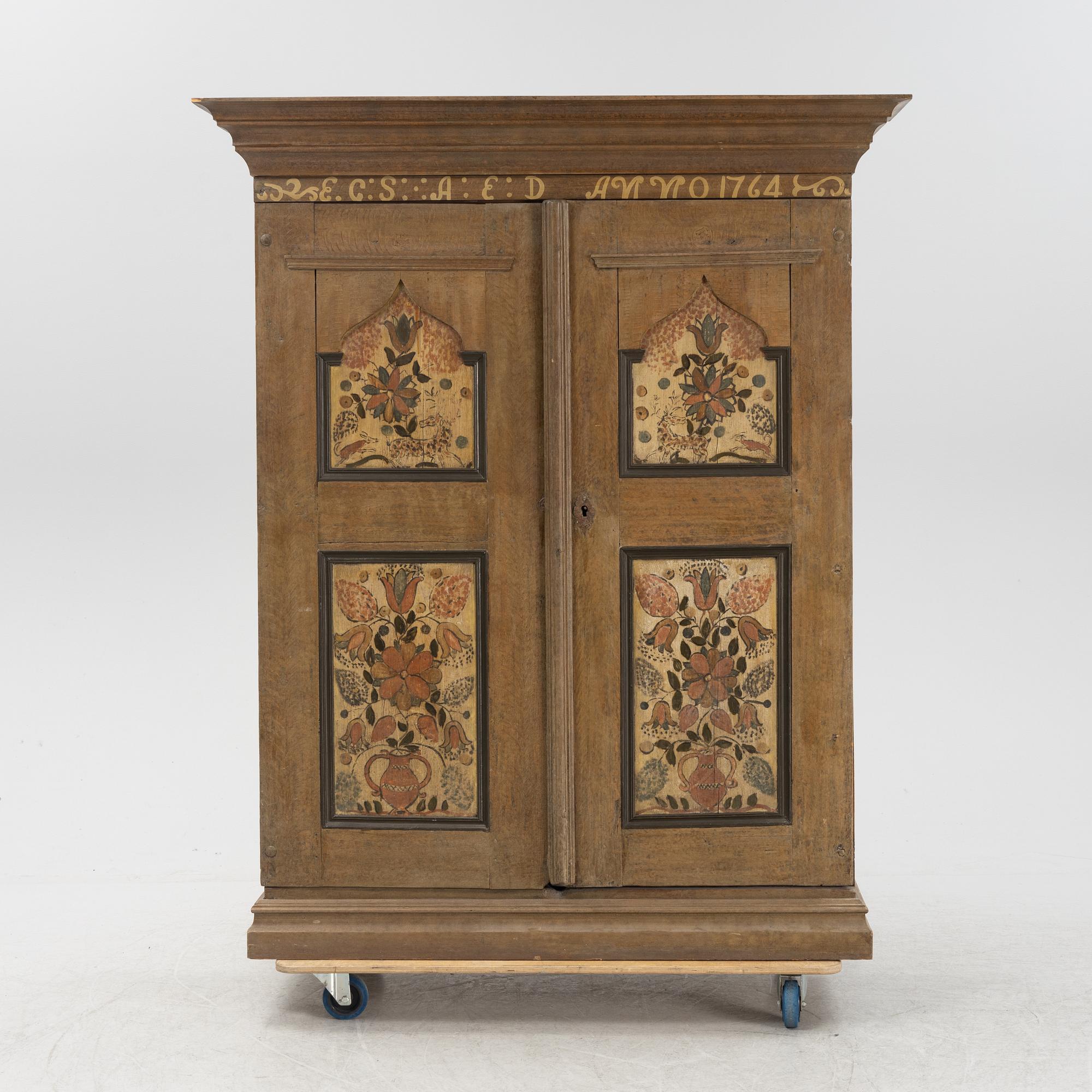 A painted 18th century cabinet.