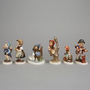 FIGURINER, 6 st, porslin, Hummel, Goebel, 1948-1972.