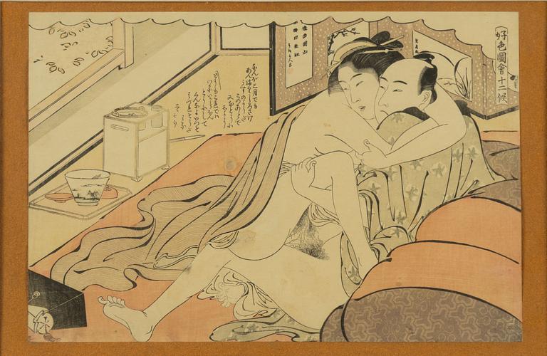 Oidentifierad konstnär, Shunga-motiv, Japan.