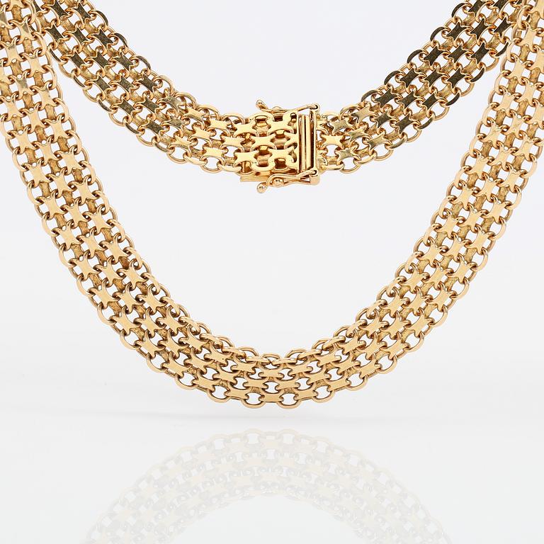 COLLIER, 18K guld, svenska stämplar, 1968. Vikt ca 41 g.
