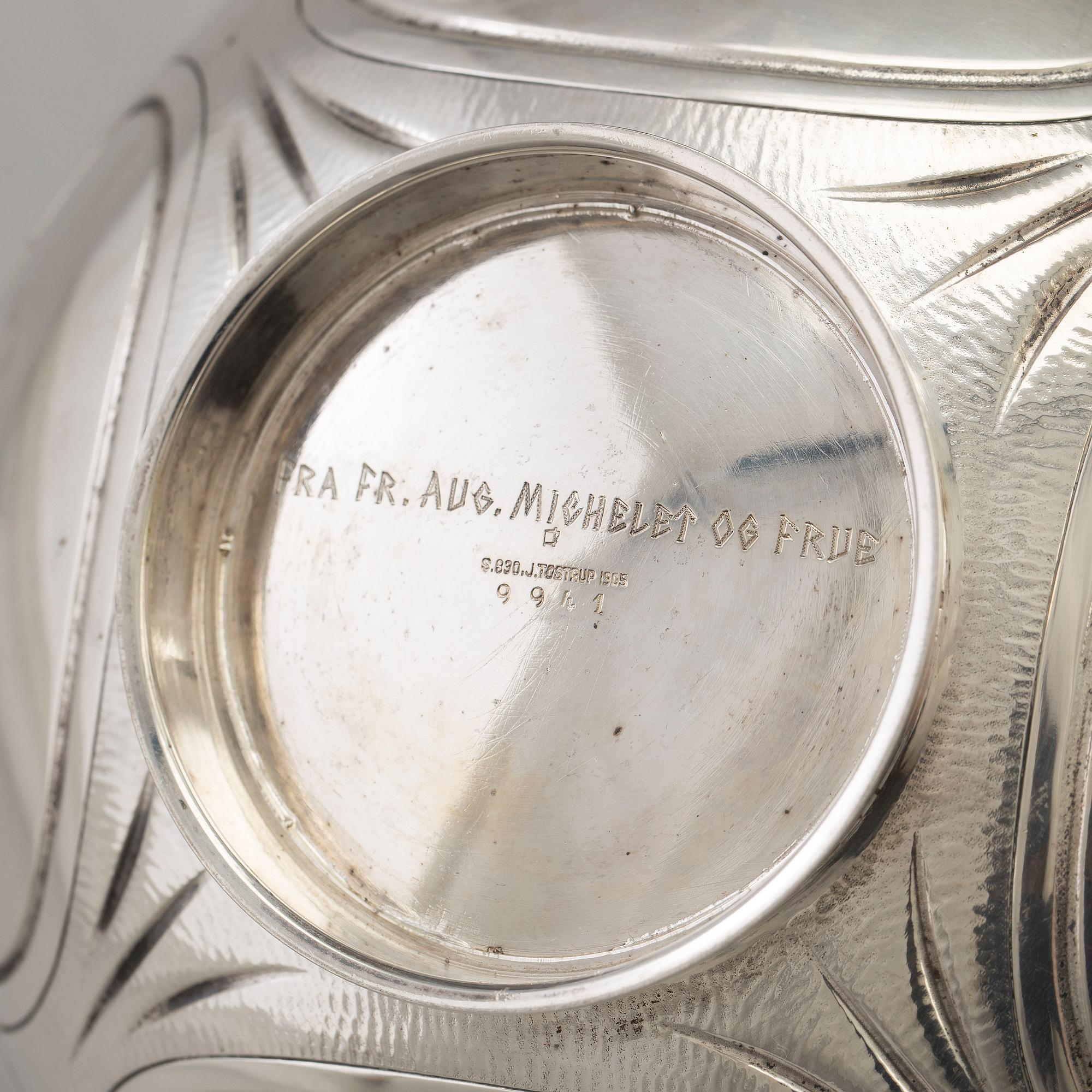 JACOB TOSTRUP, karott, silver, jugend, Oslo 1905.