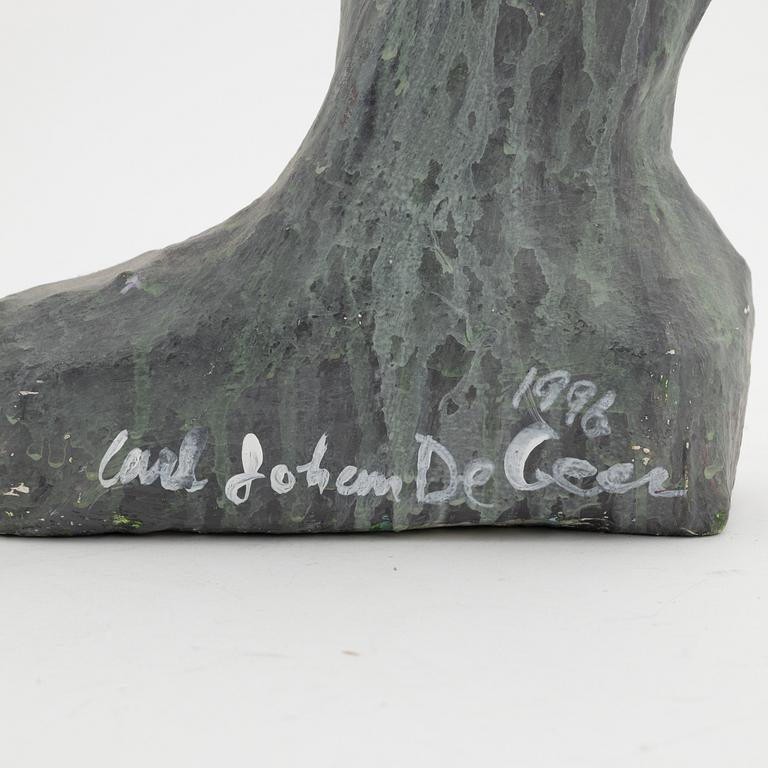 Carl Johan De Geer, sculptur, painted papier mache, signed and dated 1996.