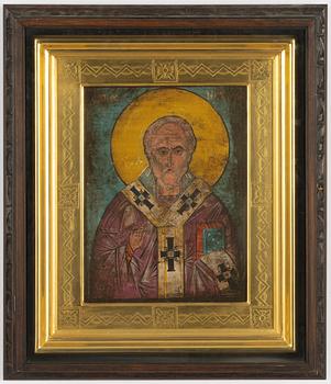 Ikon, Ryssland, 18/1900-tal, St Nikolaus.