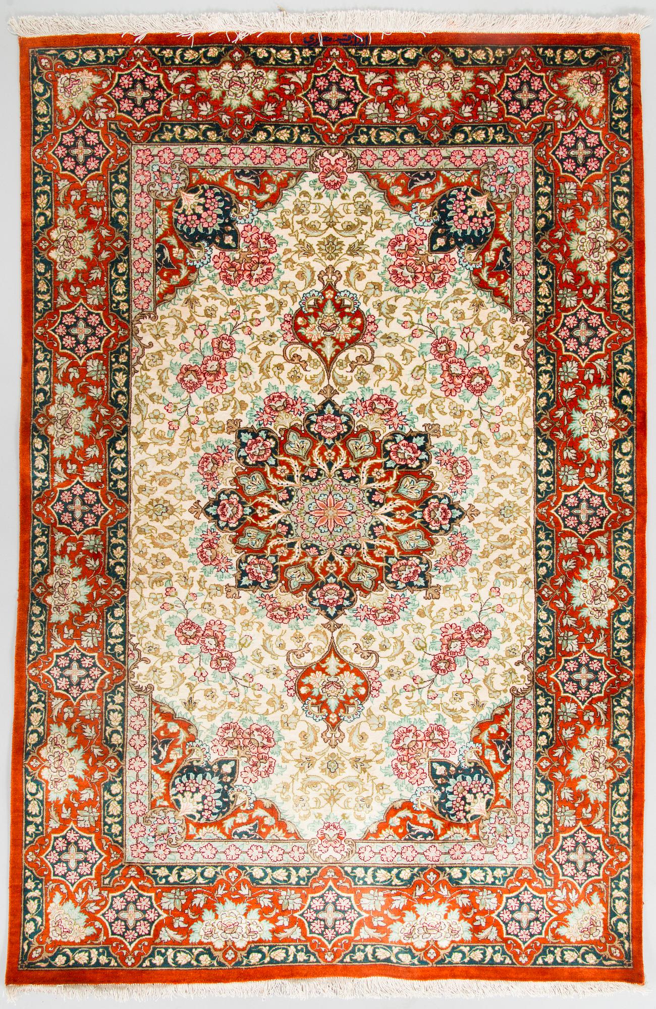 Matto, Persia Ghom. Noin 150 x 100 cm.