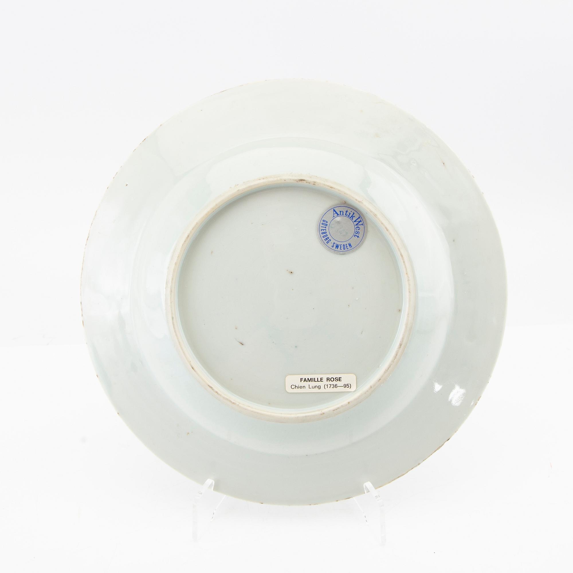 Tallrikar 5 st Kina Qianlong (1736-95) porslin.