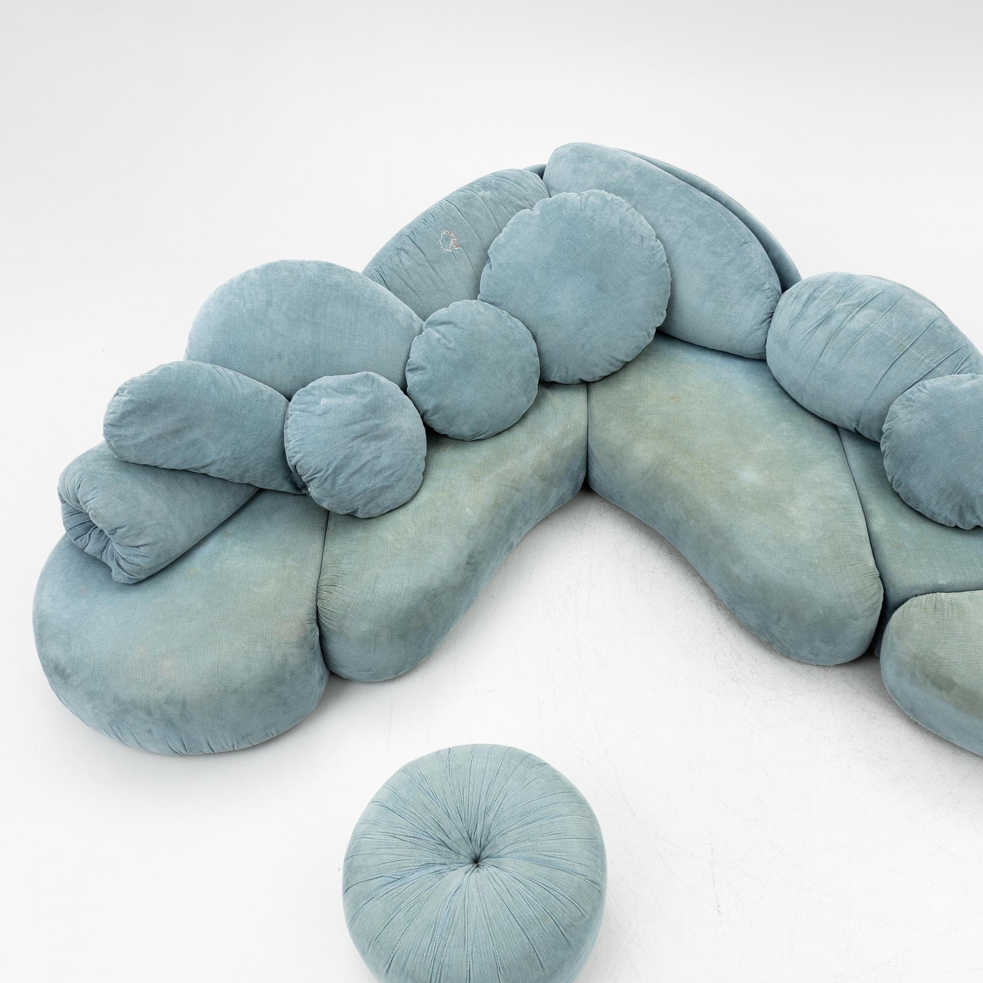 Hans Hopfer, a "Croissant" modular sofa model WK 510, Neue Wiener Werkstätte, 1980s.