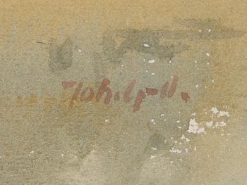 Johannes Gebhard, akvarell, signerad.