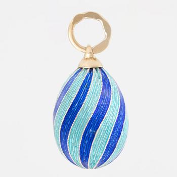 W.A. Bolin, egg, 18k gold and silver with enamel.
