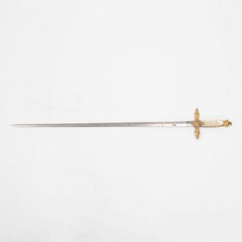 A Swedish small-sword, 19th Century, with scabbard.