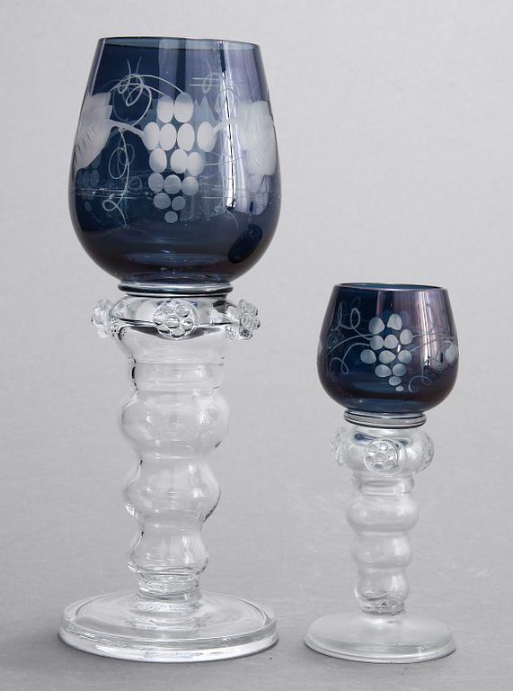 GLASSERVISDELAR, 22 st, "Remmare", Gulla Skruf, 1900-tal.