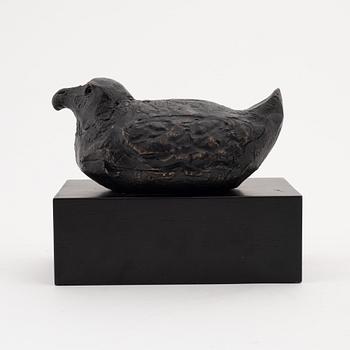 Henrik Allert, sculpture. Signed. Foundry mark. Bronze, total height 14 cm, length 17 cm.