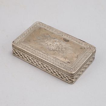 A silver box, probably Hanau, late 19th century.