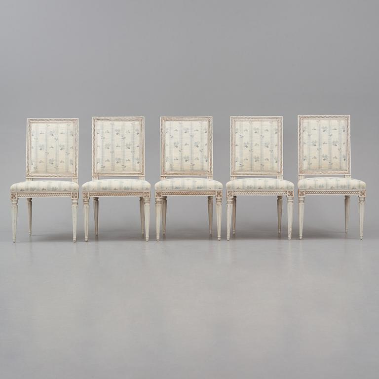 A set of five Gustavian chairs J. Lindgren (master in Stockholm 1770-1800).