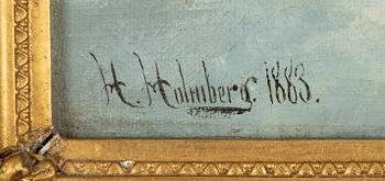 Unknown artist, oil on canvas, a pair, signed H. Holmberg and dated 1883.