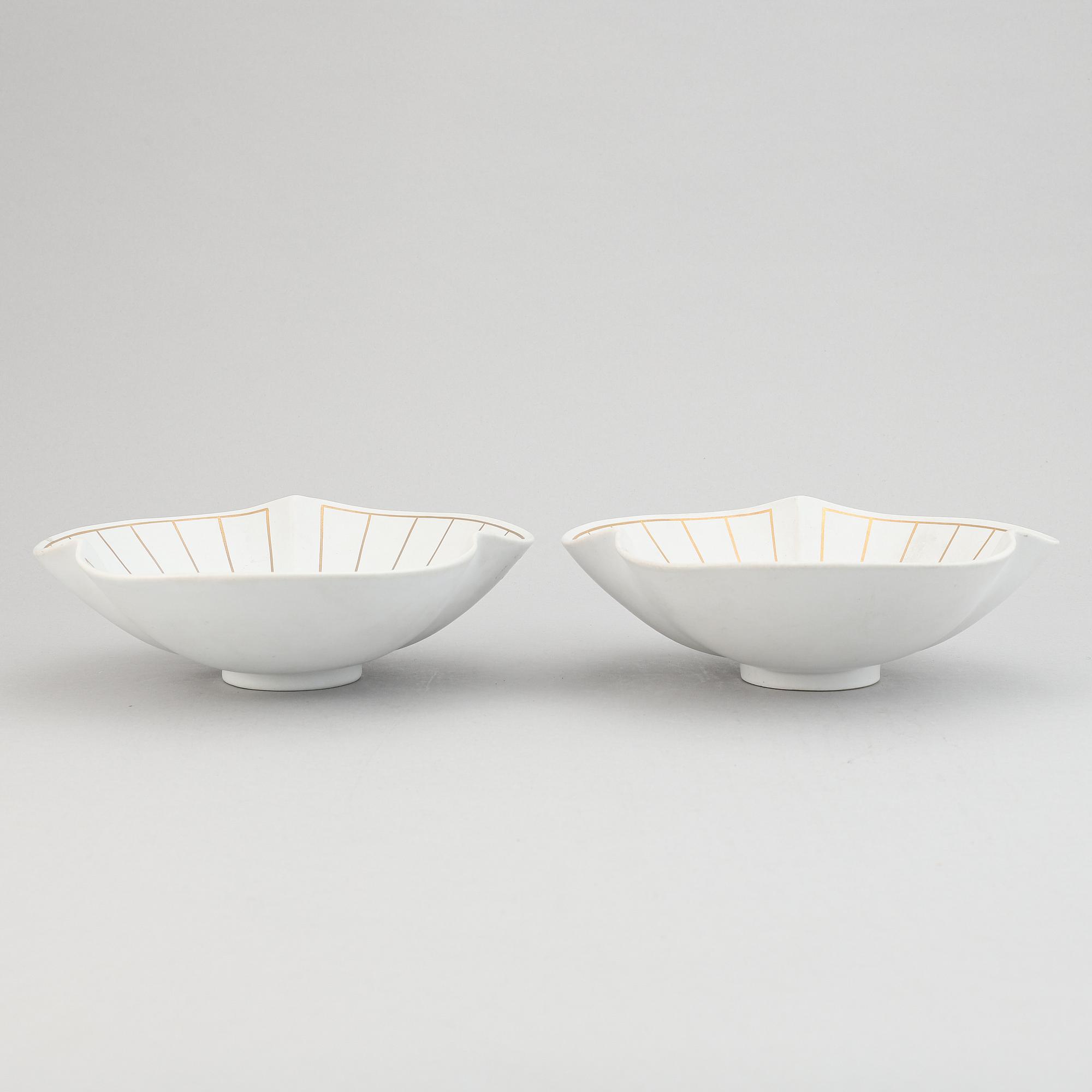 Wilhelm Kåge, two stonewate 'Guldsurrea' bowls, Gustavsberg Studio.