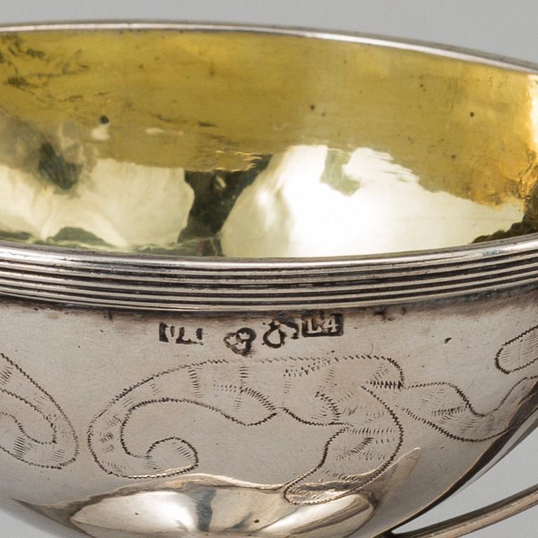 N ÖHSTEDT, saltkar ett par, silver, empire, Piteå 1841.