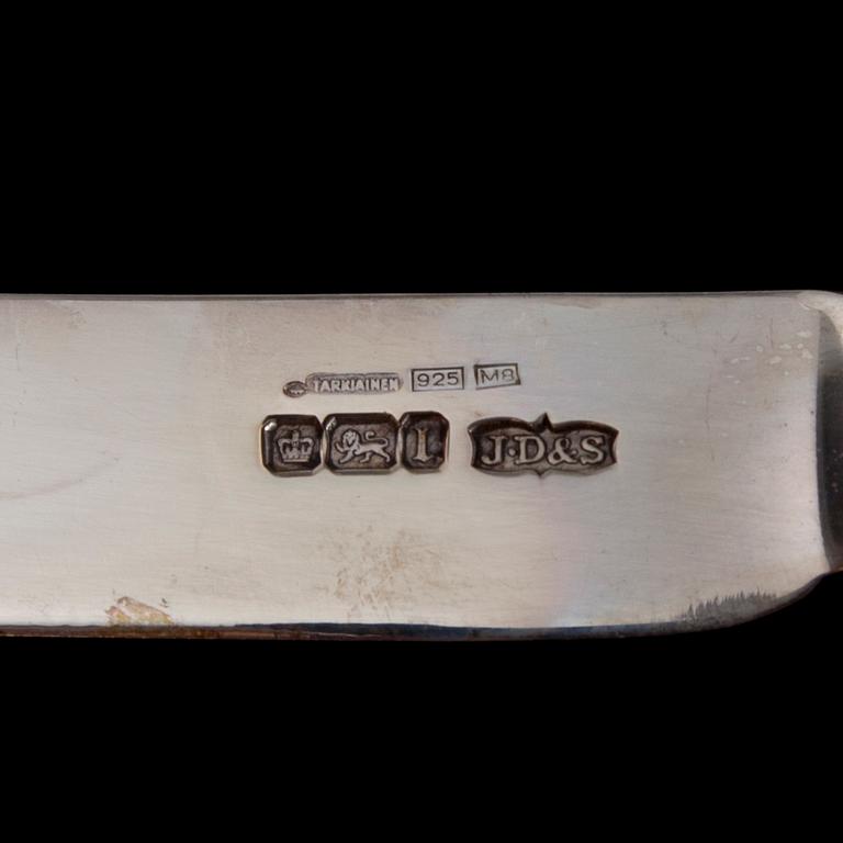 KNIVAR, 6 kpl, sterlingsilver, James Dixon & Sons, Sheffield, 1903. Totalvikt 370g.