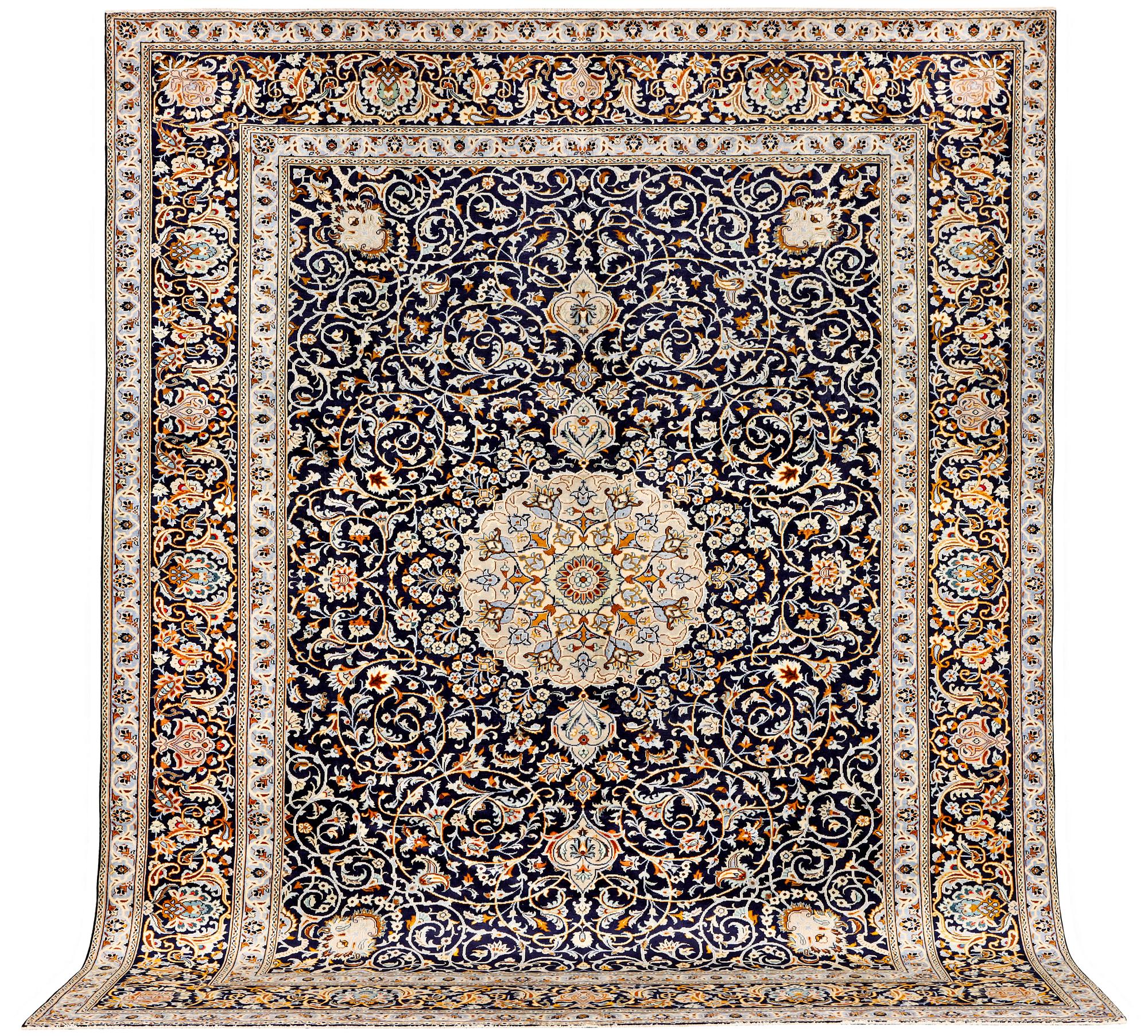 A Kashan carpet, c. 383 x 310 cm.