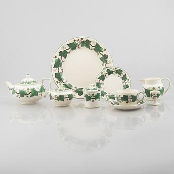 Parts for a tea service, 22 pcs, stoneware, "Napoleon Ivy", Wedgwood, England.
