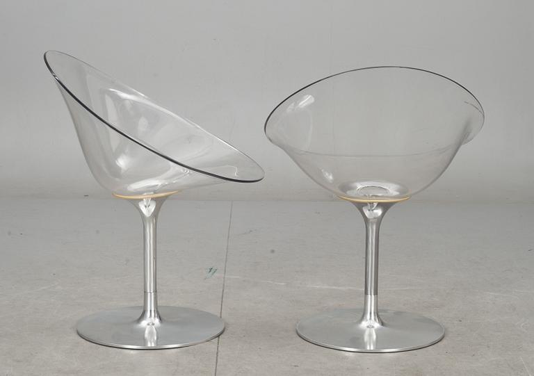 STOLAR, 2 st. "Eros", Philippe Starck för Kartell, Italien, 1900-/2000-tal.