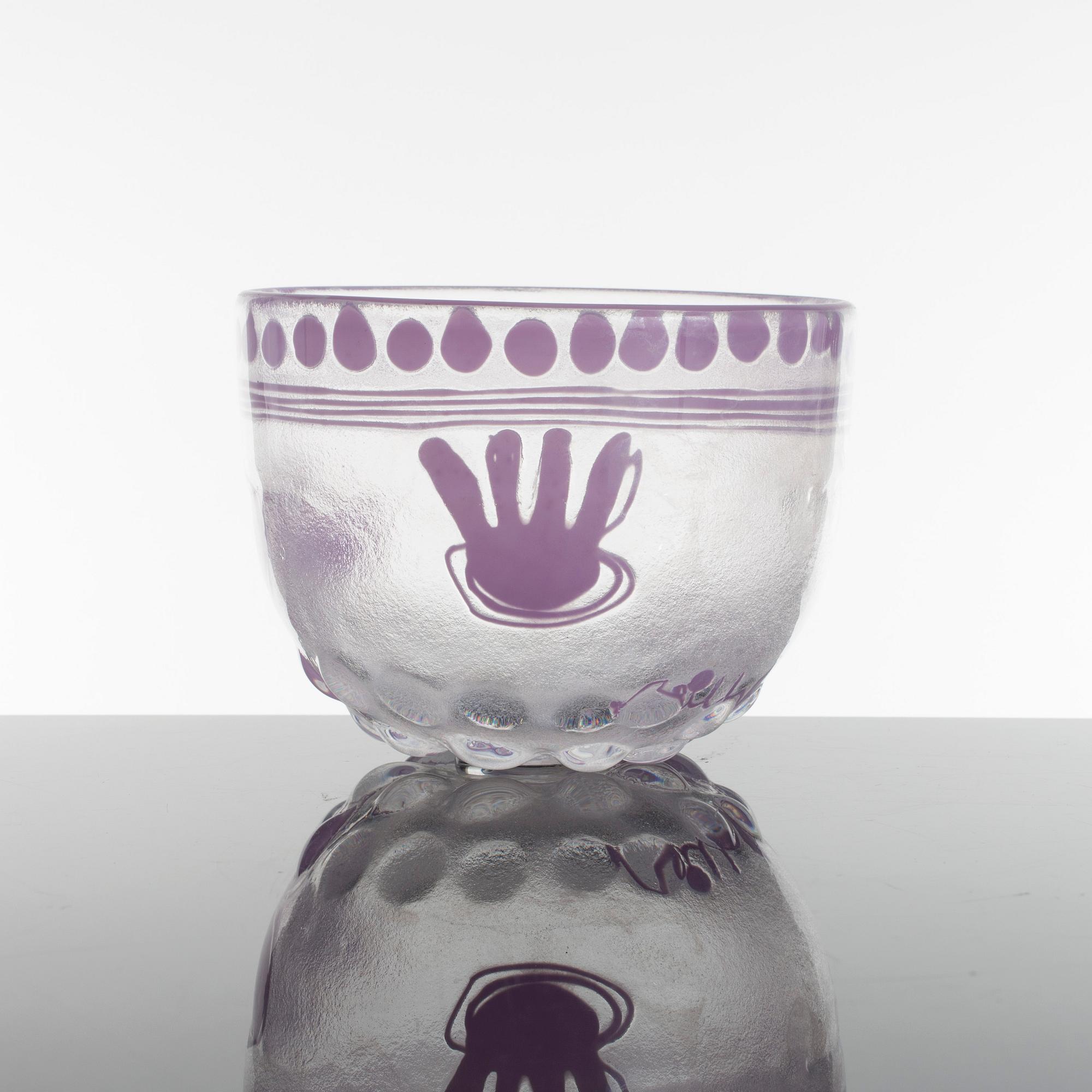 BERTIL VALLIEN, skål, glas, unik, Boda Åfors.