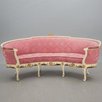SOFFA och SALONGSBORD, rokokostil, 1900-tal.