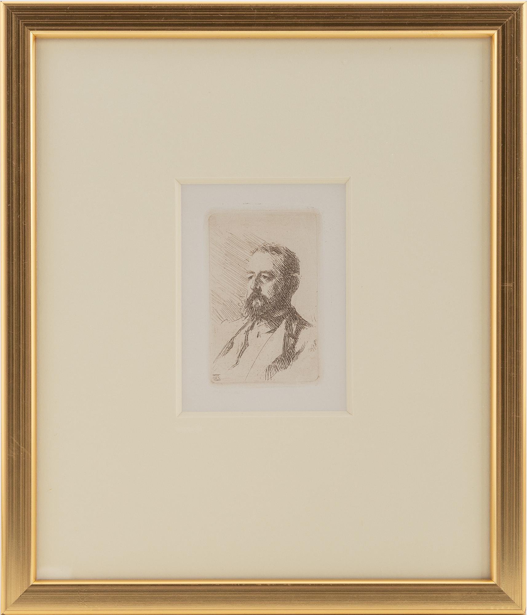 Anders Zorn, etsning, 1888, från den osignerade upplagan ur "Sonnets by Carl Snoilsky", 1888.