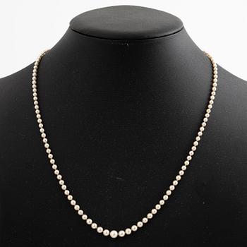 Collier odlade pärlor lås 18K guld.