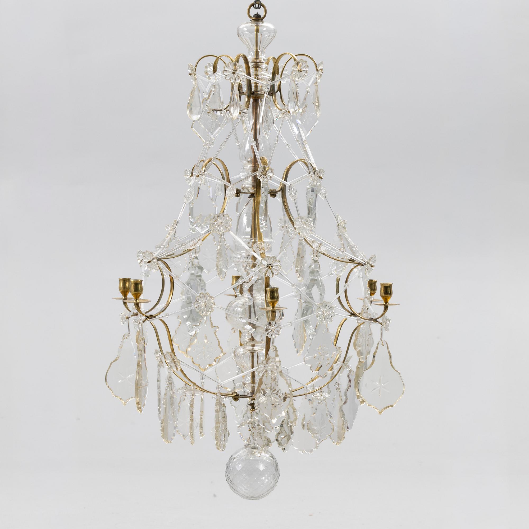 Chandelier for six lights, Rococo, 18th century.