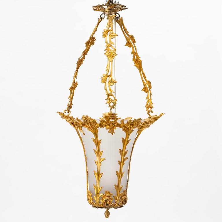A Rococo style ceiling lamp, second half of the 20th Century.