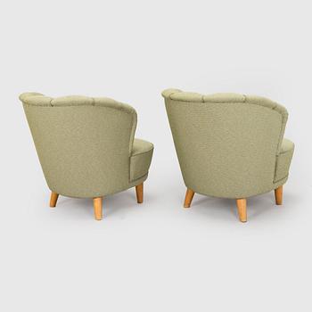 A 1950s pair of armchairs "Elisabeth" for Asko Finland.