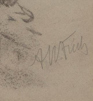 ALFRED WILLIAM FINCH, teckning, sign.