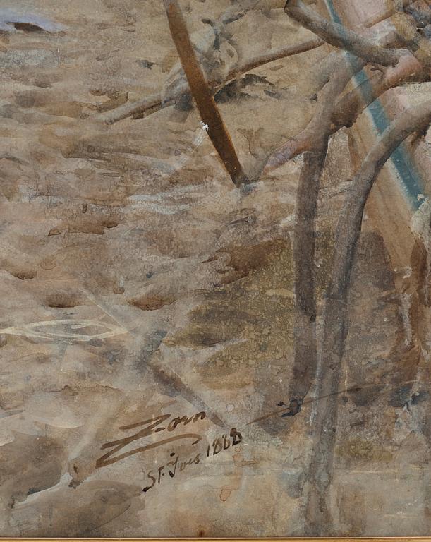 Anders Zorn, ”On the Beach St Ives Cornwall England”.