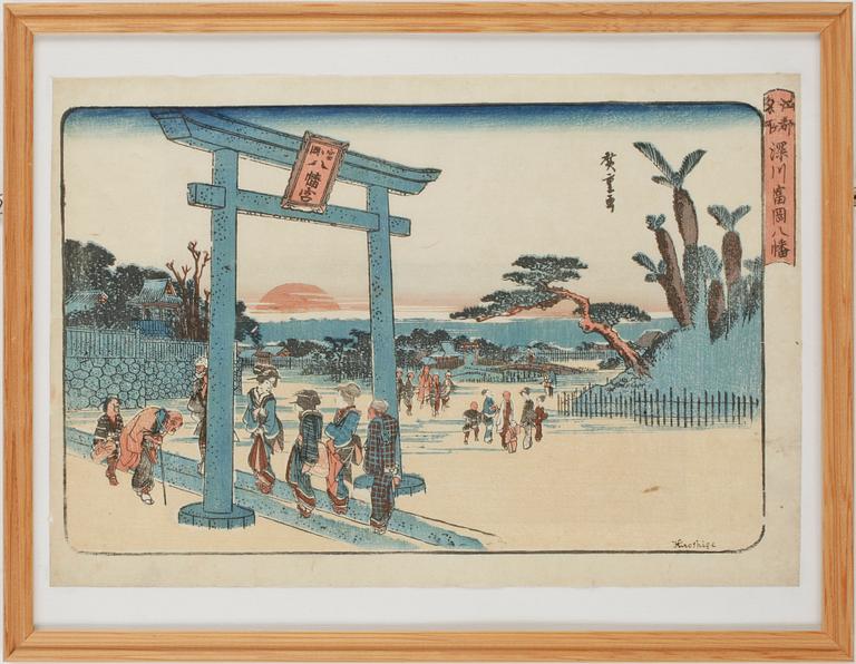 ANDO HIROSHIGE, träsnitt 2 st.